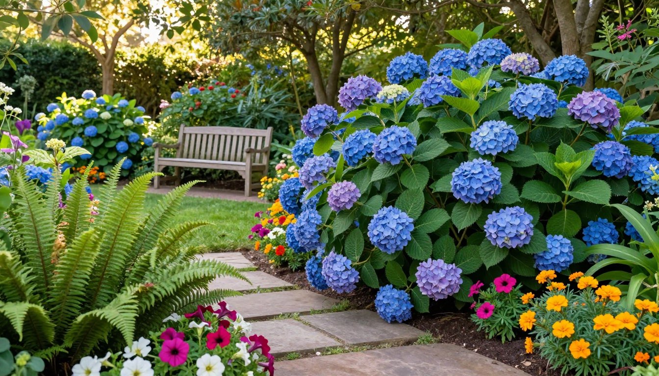 Co posadzić obok hortensji