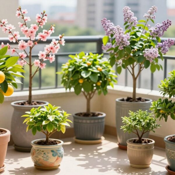 Mini drzewka na balkon, które dobrze rosną w donicach