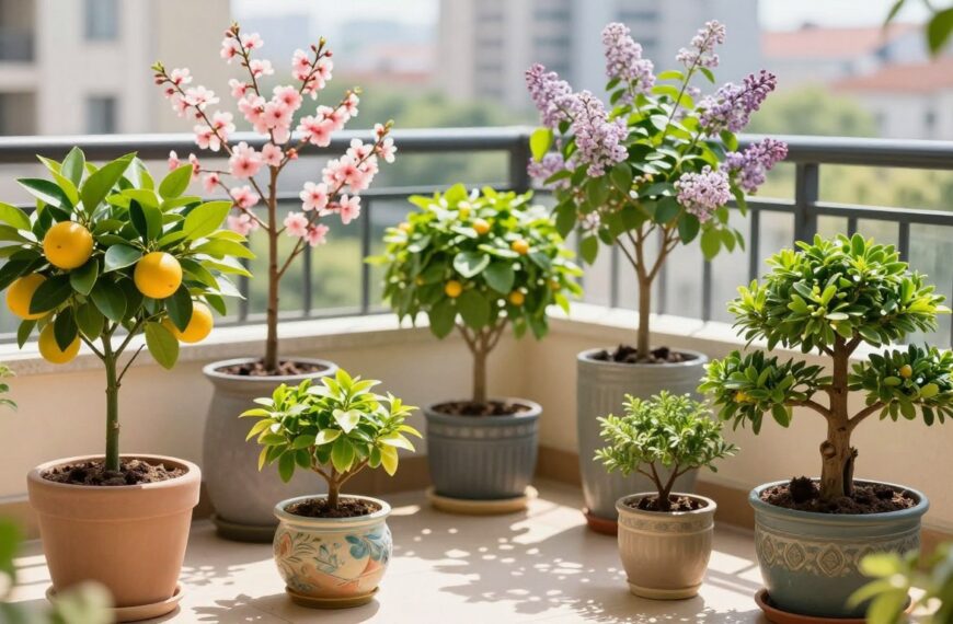 Mini drzewka na balkon, które dobrze rosną w donicach